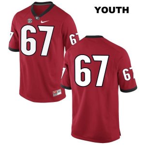 Youth Georgia Bulldogs NCAA #67 Sam Madden Nike Stitched Red Authentic No Name College Football Jersey HGI6554SW